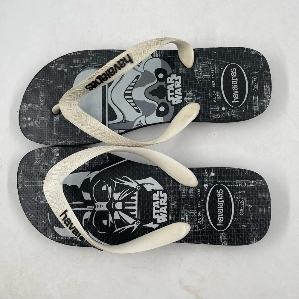 Havaianas Big Kids Star Wars Theme - Size 5 M - Flip Flops Thong Sandals